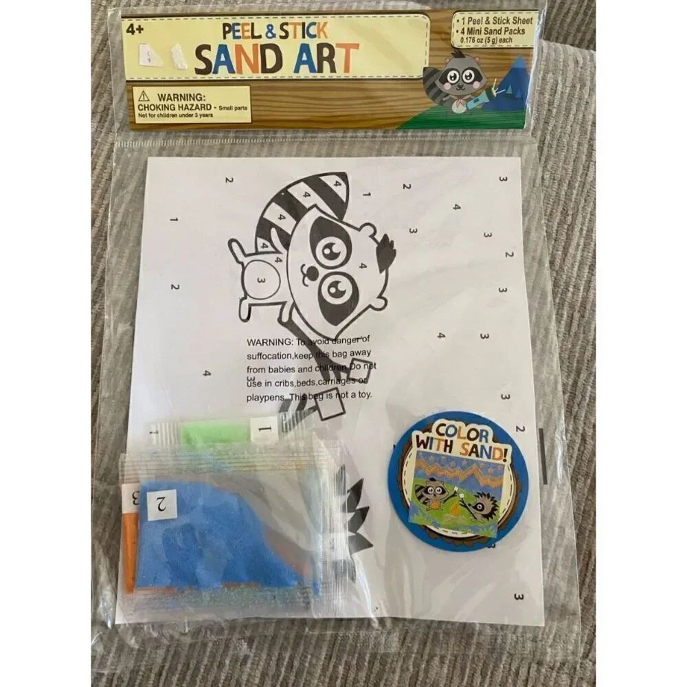 Peel And Stick Sand Art Childrens Coloring Sheet Kids Crafts